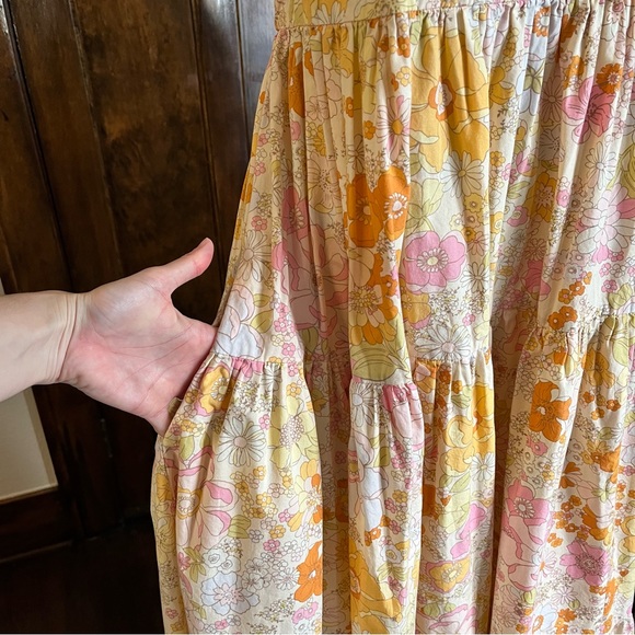 Free People Park Slope Retro Floral Maxi Dress Sz Small - Picture 9 of 12